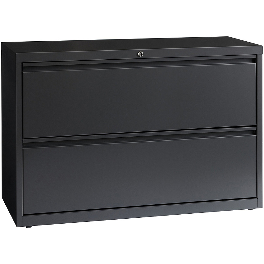 Lorell Fortress Series Lateral File 42" Width x 18.6" Depth x 28.1" Height - 2 x Drawer(s) - Legal, Letter, A4 - Lateral - Rust Proof, Leveling Glide, Interlocking, Ball-bearing Suspension - Charcoal - Baked Enamel - Steel - Recycled (LLR60440)