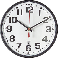 SKILCRAFT Black Body SelfSet Wall Clock Analog - Quartz - White Main Dial - Black/Plastic Case (6645015573153)