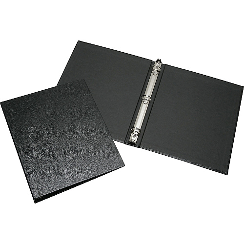 SKILCRAFT Leather Grain Ring Binder 1" Binder Capacity - Letter - 8 1/2" x 11" Sheet Size - 3 x Round Ring Fastener(s) - Internal Pocket(s) - Leather - Black - Recycled - 1 Each (7510002816180)