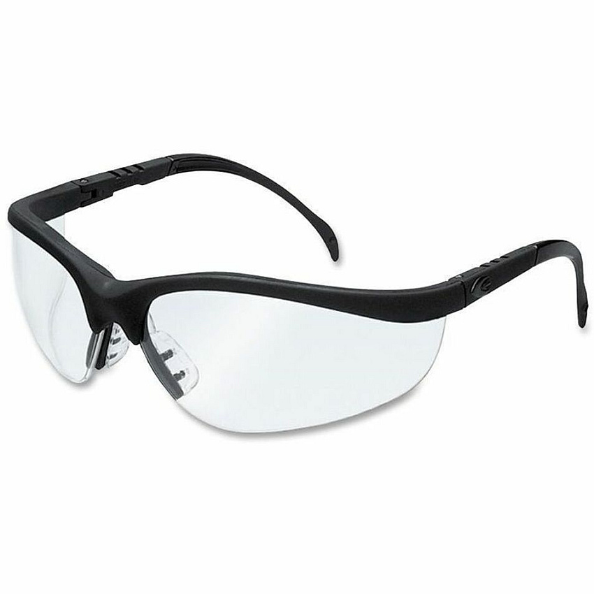 MCR Safety Klondike Safety Glasses Ultraviolet Protection - Clear Lens - Matte Black Frame - Lightweight - 1 Each (KD110)
