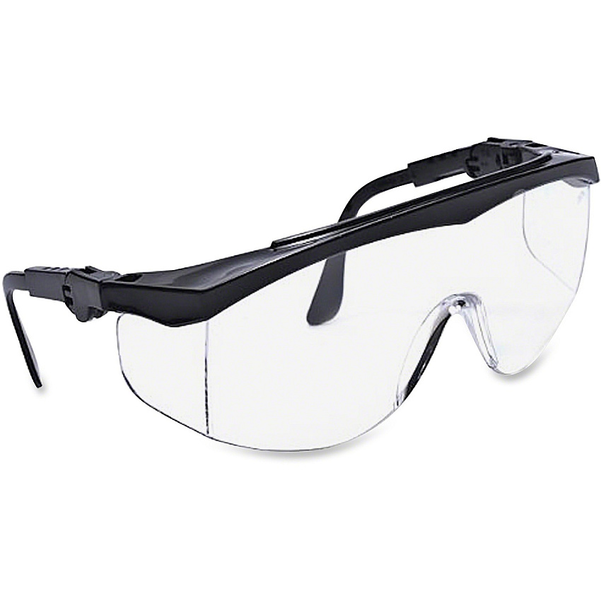 MCR Safety Tomahawk Adjustable Safety Glasses Ultraviolet Protection - Clear - Black Frame - Adjustable - 12 / Box (TK110)