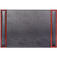 Dacasso Rosewood & Leather Side-Rail Desk Pad Rectangular - 25.5" Width x 17.25000" Depth - Felt Black Backing - Leather, Rosewood - 1 Each (P8002)