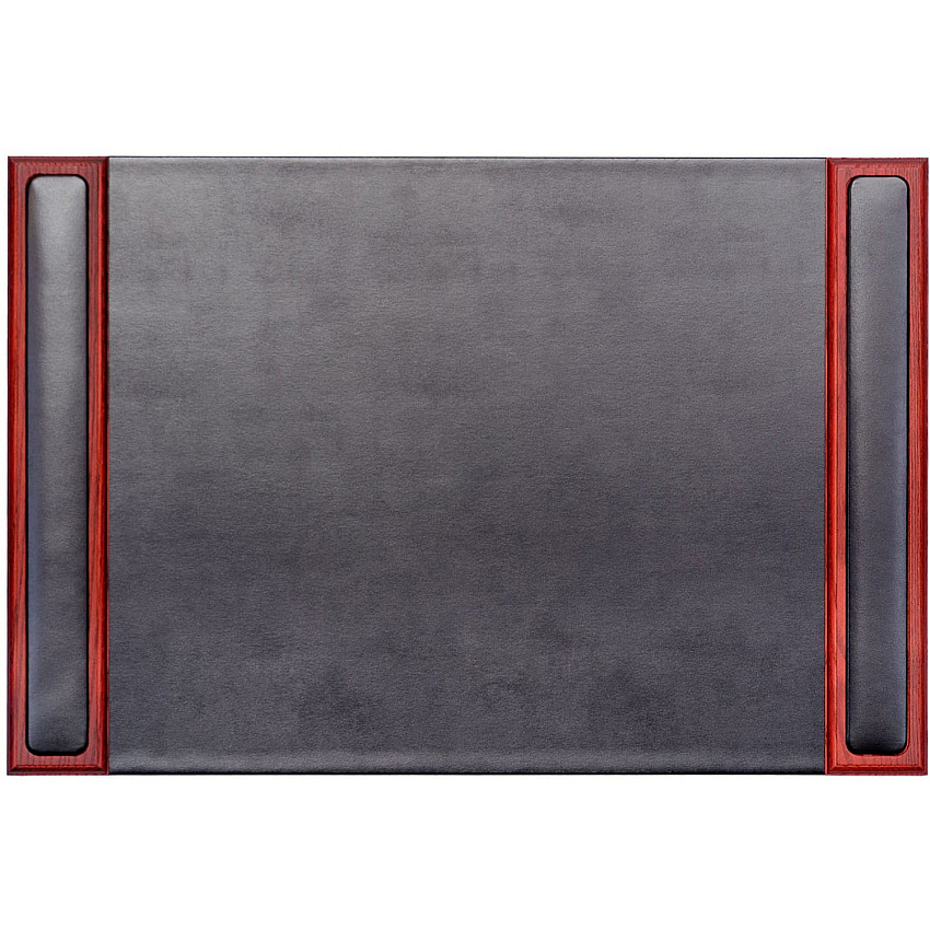 Dacasso Rosewood & Leather Side-Rail Desk Pad Rectangular - 25.5" Width x 17.25000" Depth - Felt Black Backing - Leather, Rosewood - 1 Each (P8002)