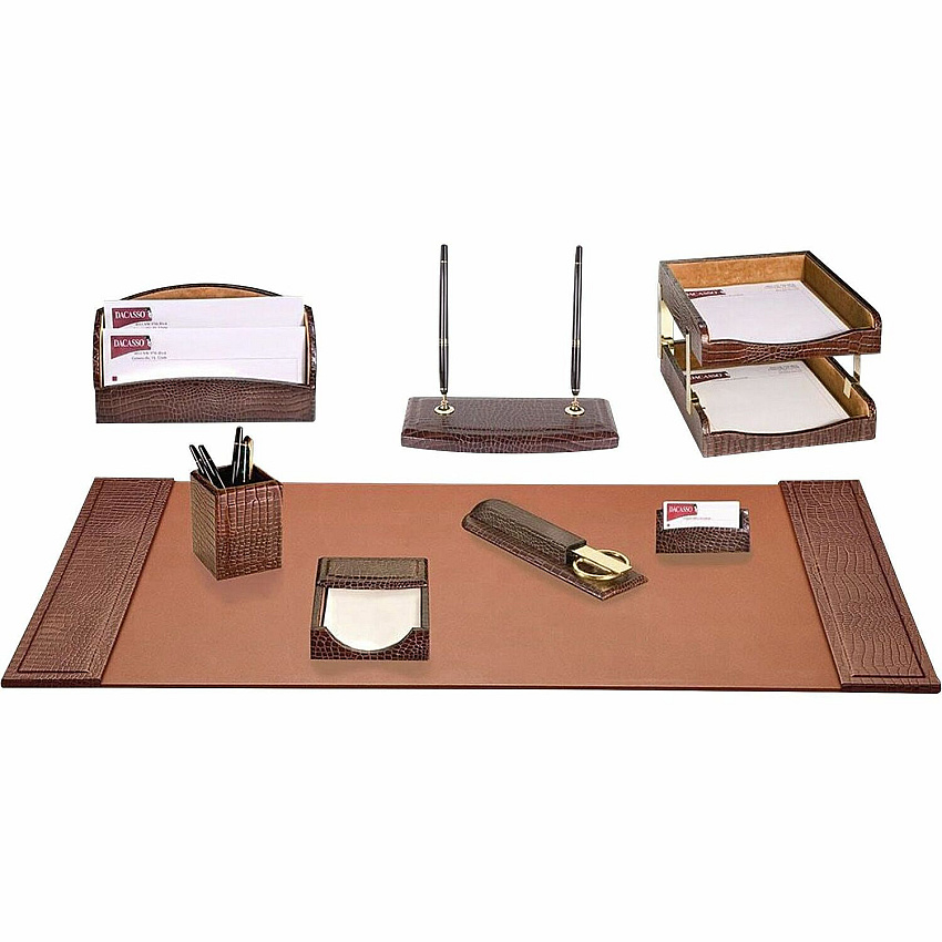 Dacasso Embossed Leather Desk Set 1 Each (D2020)