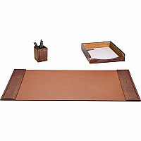 Dacasso Desk Pad Rectangular - 34" Width x 20" Depth - Leather - Brown - 1 Each (D2037)