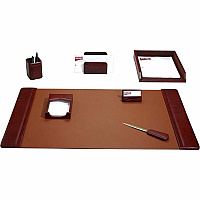 Dacasso Mocha Leather 7-Piece Desk Pad Kit 1 Each (D3004)
