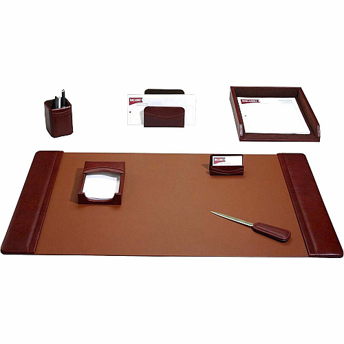 Dacasso Mocha Leather 7-Piece Desk Pad Kit 1 Each (D3004)