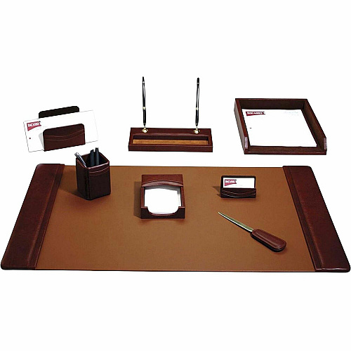 Dacasso Mocha Leather 8-Piece Desk Pad Kit 1 Each (D3012)