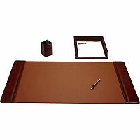 Dacasso Mocha Leather 3-Piece Desk Pad Kit 1 Each (D3037)