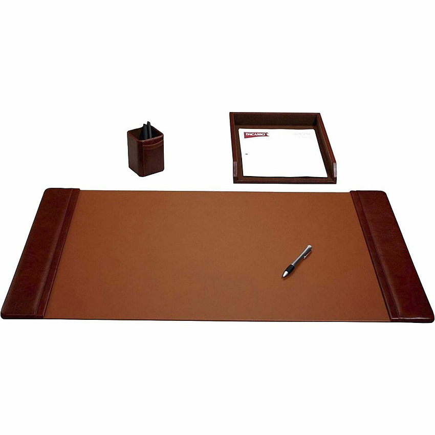 Dacasso Mocha Leather 3-Piece Desk Pad Kit 1 Each (D3037)