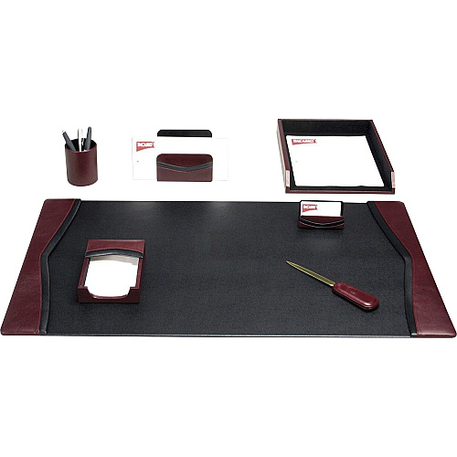 Dacasso Two-Toned Leather 7-Piece Desk Pad Kit 1 Each (D7004)
