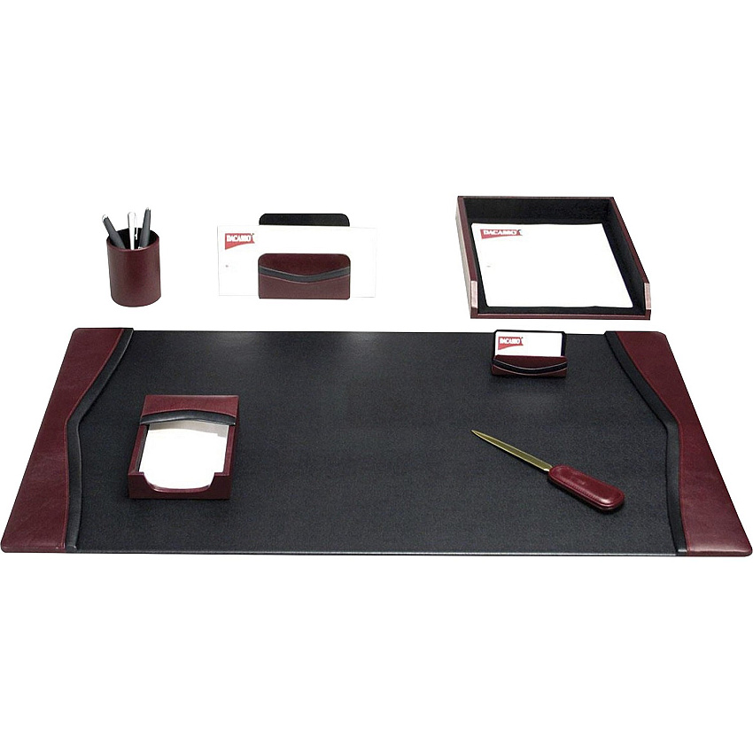 Dacasso Two-Toned Leather 7-Piece Desk Pad Kit 1 Each (D7004)