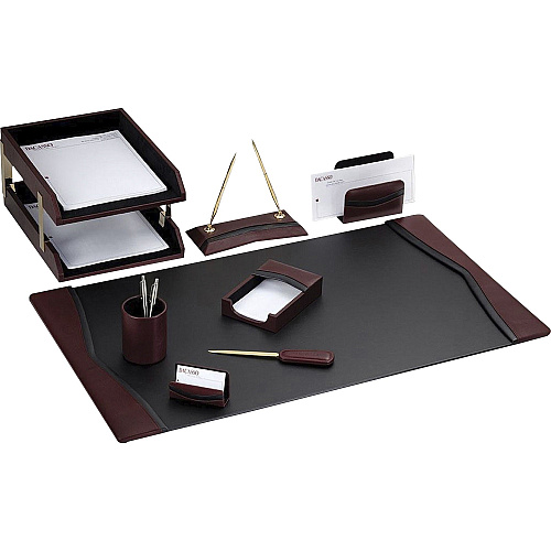 Dacasso Two-Toned Leather 10-Piece Desk Pad Kit 1 Each (D7020)