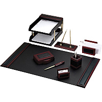 Dacasso Rosewood & Leather Desk Set 1 Each (D8020)