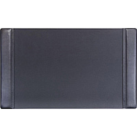 Dacasso Side-Rail Desk Pad Rectangular - 34" Width x 20" Depth - Felt Backing - Leather - Black - 1 Each (P1001)