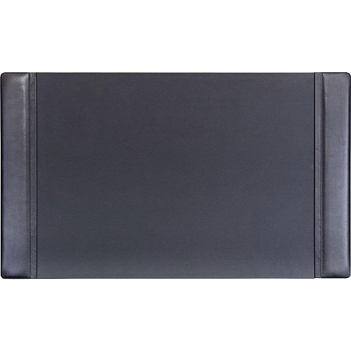Dacasso Side-Rail Desk Pad Rectangular - 34" Width x 20" Depth - Felt Backing - Leather - Black - 1 Each (P1001)