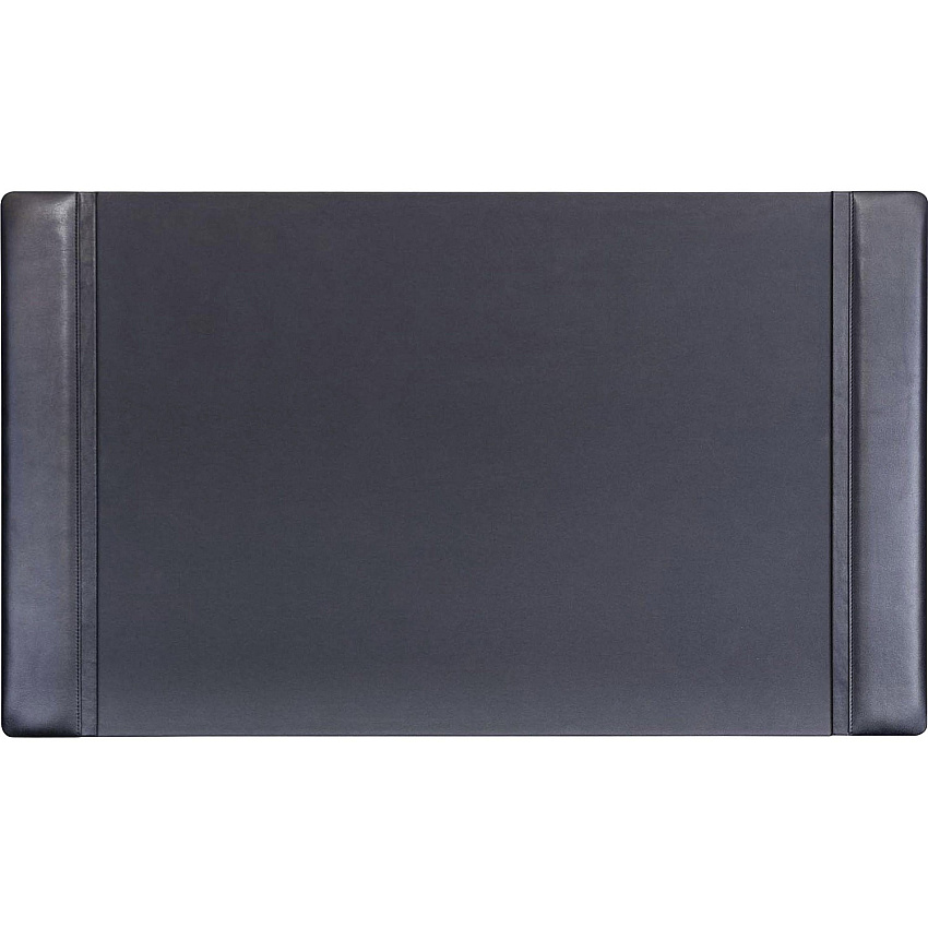 Dacasso Side-Rail Desk Pad Rectangular - 34" Width x 20" Depth - Felt Backing - Leather - Black - 1 Each (P1001)