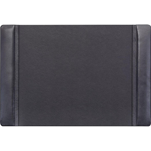 Dacasso Side-Rail Desk Pad Rectangular - 25.5" Width x 17.25000" Depth - Felt Backing - Leather - Black - 1 Each (P1002)