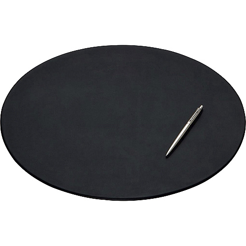 Dacasso Oval Conference Pad 17" Width x 14" Depth - Felt Backing - Leather - Black - 1 Each (P1014)