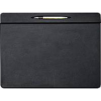 Dacasso Top Rail Pen Well Conference Pad Rectangular - 17" Width x 14" Depth - Felt Backing - Leather - Black - 1 Each (P1023)