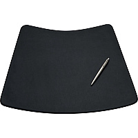 Dacasso Round Table Leather Conference Pad Rectangular - 17" Width - Top Grain Leather - Black - 1 Each (P1024)