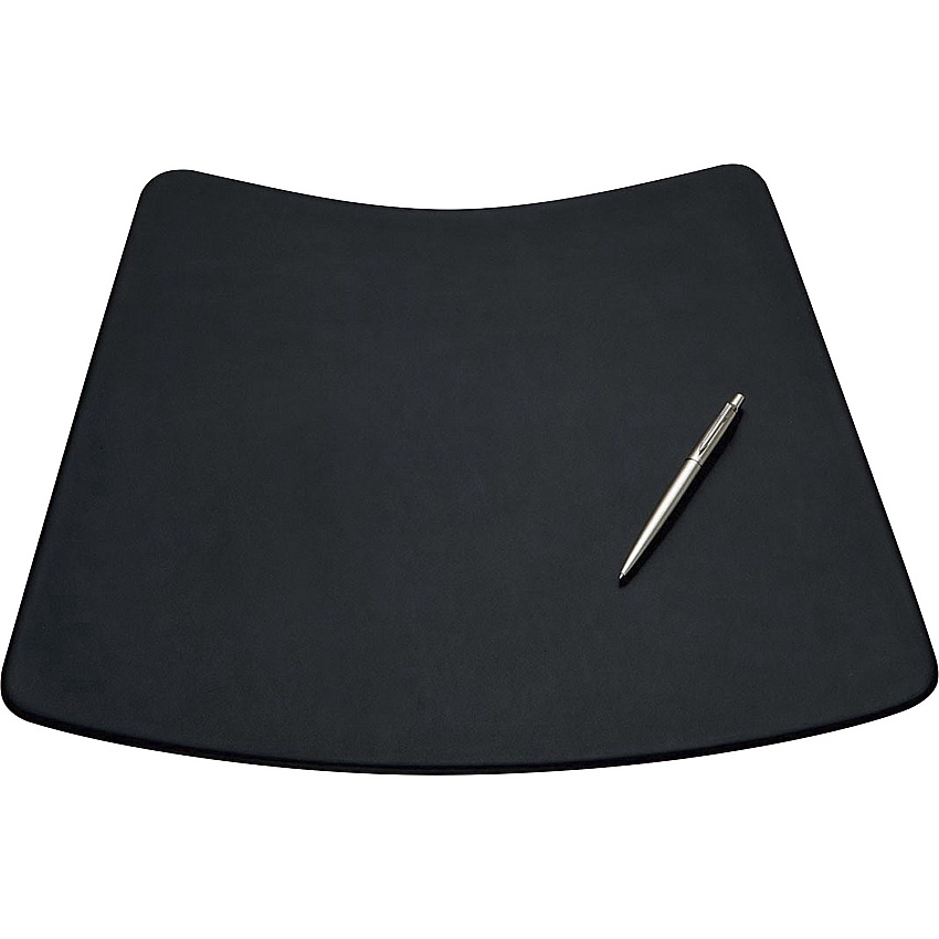 Dacasso Round Table Leather Conference Pad Rectangular - 17" Width - Top Grain Leather - Black - 1 Each (P1024)