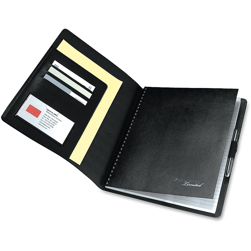 Cambridge Limited Mead Refillable Notebook Cover 8 1/2" x 11" - Front, Internal Pocket(s) - Vinyl - Black - 30% Recycled - 1 Each (06591)
