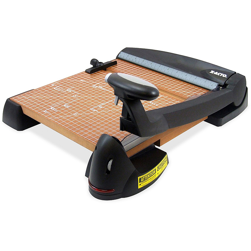 Elmer's X-ACTO 12" Blade Wood Base Laser Trimmer Cuts 12Sheet - 12" Cutting Length - 15" Height x 18.3" Width - Wood Base, Steel Blade - Black (26642)