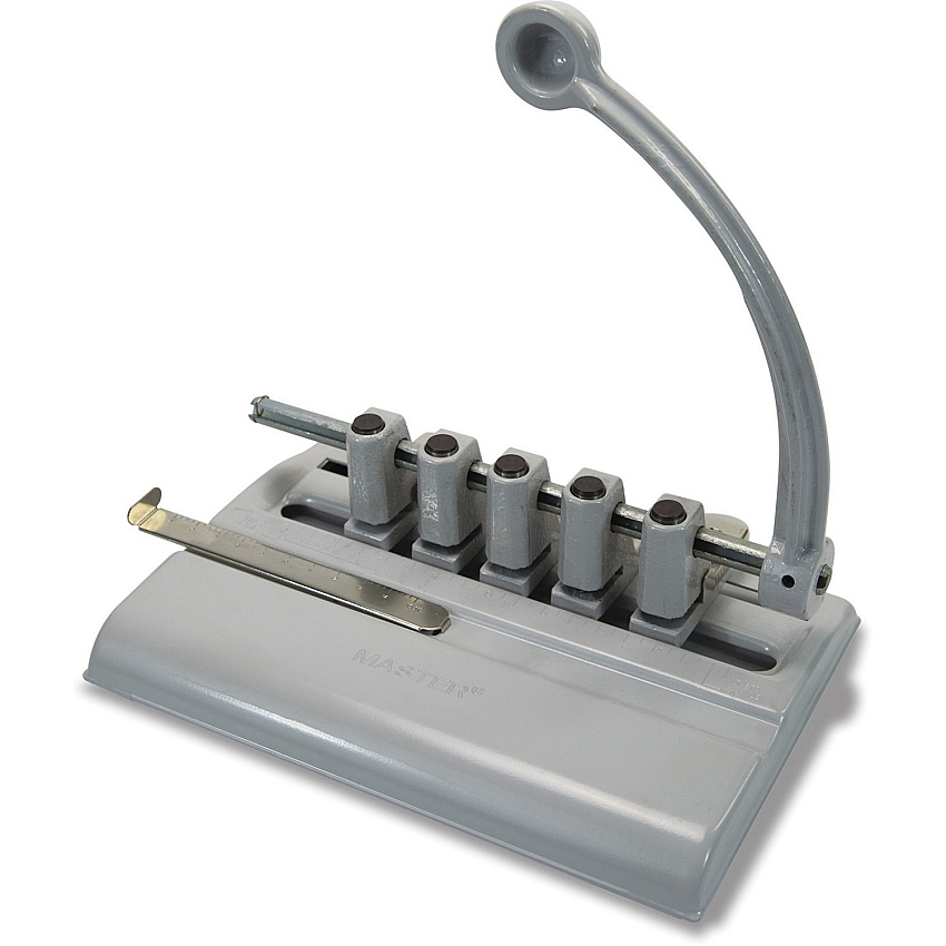Master Products Adjustable 5-hole Punch 5 Punch Head(s) - 40 Sheet - 11/32" Punch Size - Tan (525M)