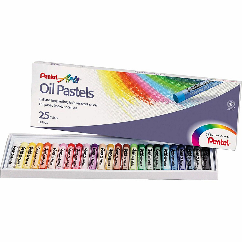 Pentel Arts Oil Pastels Assorted - 25 / Set (PHN25)