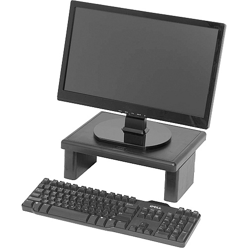 DAC Height Adjustable LCD/TFT Monitor Riser 66 lb Load Capacity - 4.75" Height x 13" Width x 10.50" Depth - Black - For Monitor, Notebook, Fax Machine - Ergonomic, Sturdy, Comfortable, Anti-slip, Heavy Duty, Flexible - TAA Compliant (02161)