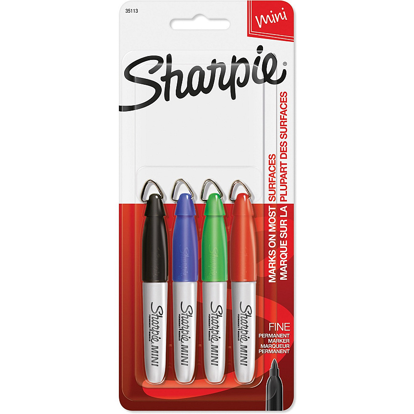 Sharpie Mini Markers Fine Marker Point - Assorted Ink - 4 / Set (35113PP)