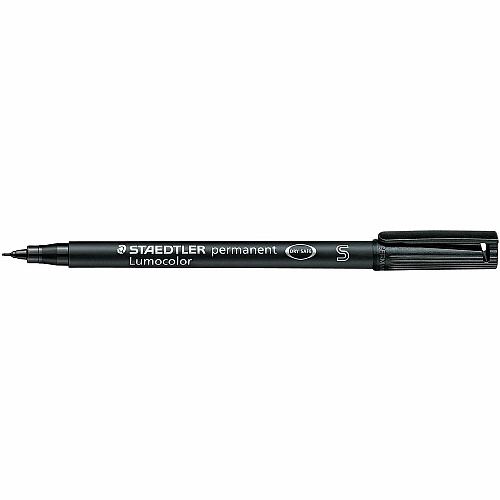 Lumocolor Permanent Pen Markers 0.4 mm Fine Marker Point - Refillable - Black Ink - Black Polypropylene Barrel - 1 Each (3139)