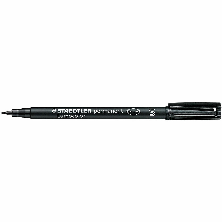 Lumocolor Permanent Pen Markers 0.4 mm Fine Marker Point - Refillable - Black Ink - Black Polypropylene Barrel - 1 Each (3139)