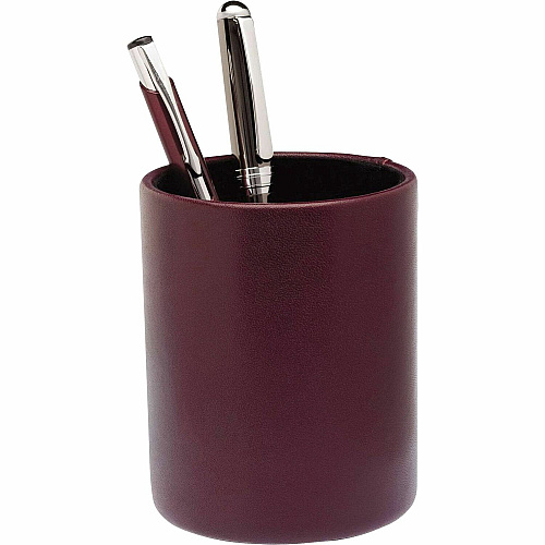 Dacasso Pencil Cup Leather - Black, Burgundy - 1 Each (A7010)