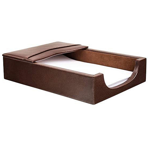 Dacasso Leather Memo Holder 4" Height x 6" Width - Leather - Brown - 1 Each (A3409)