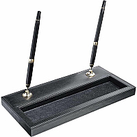 Dacasso Double Pen Stand with Gold Accent 1