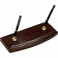 Dacasso Double Pen Stand Leather - Brown - 1 Each (A2004)