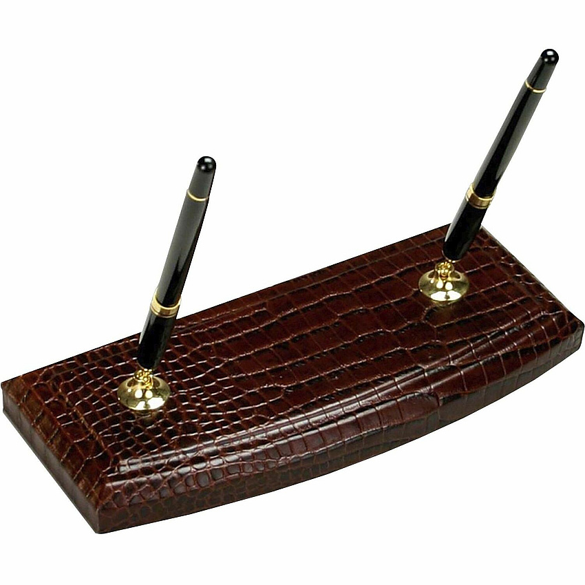 Dacasso Double Pen Stand Leather - Brown - 1 Each (A2004)
