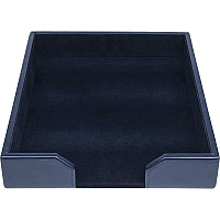 Dacasso Desk Tray with Lid Blue - Leather - 1 Each (A5001)