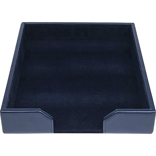 Dacasso Desk Tray with Lid Blue - Leather - 1 Each (A5001)