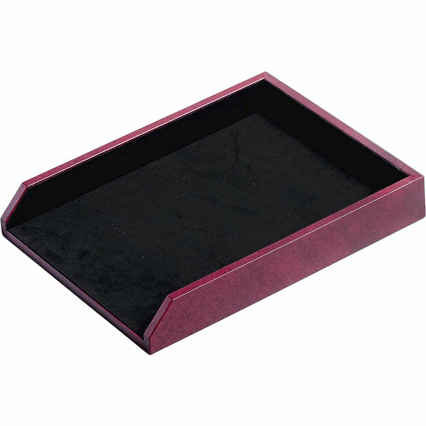 Dacasso Single Letter / Legal Front Load Tray 2" Height x 10.50" Width x 13.75" Length - Desktop - Burgundy - Leather - 1 Each (A7001)