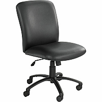 Safco Uber Big and Tall High Back Executive Chair Black Seat Color - Vinyl, Foam Seat Material - Black Frame Color - 5-star Base - 1 Each (3490BV)