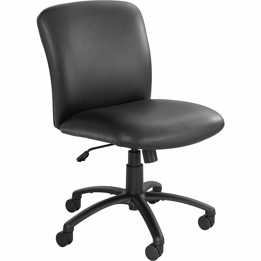 Safco Uber Big and Tall Mid-back Management Chair Black Seat Color - Vinyl Seat Material - Black Frame Color - 5-star Base - 1 Each (3491BV)