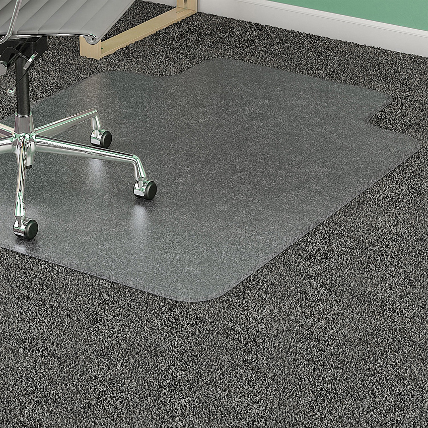 Lorell Standard Lip Chairmat 48" Length x 36" Width x 0.133" Thickness - Lip Size 10" Length x 19" Width - Vinyl - Clear - 1 Each (LLR25757)