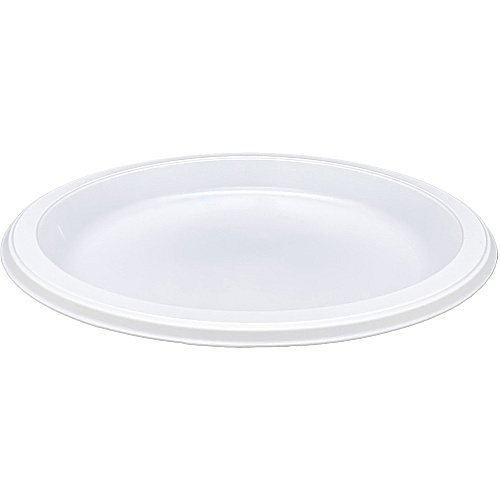 Genuine Joe 10-1/4" Large Plastic Plates Disposable - 10.3" Diameter - Warm White - Plastic Body - 125 / Pack (GJO10323)