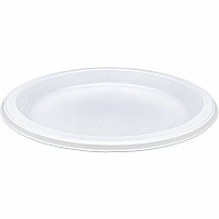 Genuine Joe 9" Reusable Plastic Plates Serving - Disposable - 9" Diameter - White - Plastic Body - 125 / Pack (GJO10329)