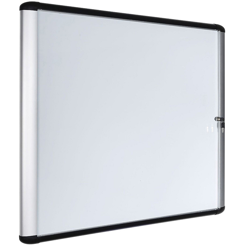 MasterVision Swing Door Enclosed Dry-erase Board 39" (3.3 ft) Width x 48" (4 ft) Height - White Porcelain Steel Surface - Aluminum Frame - Rectangle - Magnetic - 1 Each (VT640209650)
