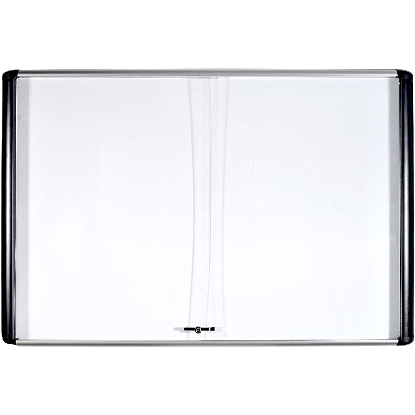 MasterVision Sliding Door Enclosed Porcelain Board 72" (6 ft) Width x 48" (4 ft) Height - Porcelain Steel Surface - Aluminum Frame - Rectangle - Magnetic - Scratch Resistant - Assembly Required - 1 Each (VT770109630)