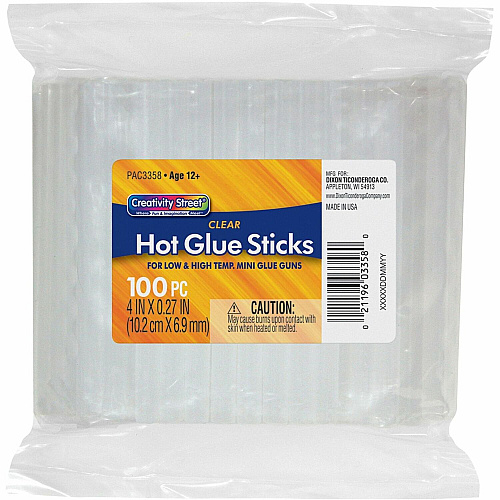Creativity Street 5/16" Dual Temperature Glue Sticks 4 oz - Clear - 100 / Pack (3358)